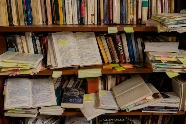 Estantería llena de libros