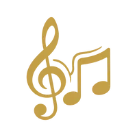 Icono de Musica en tono dorado