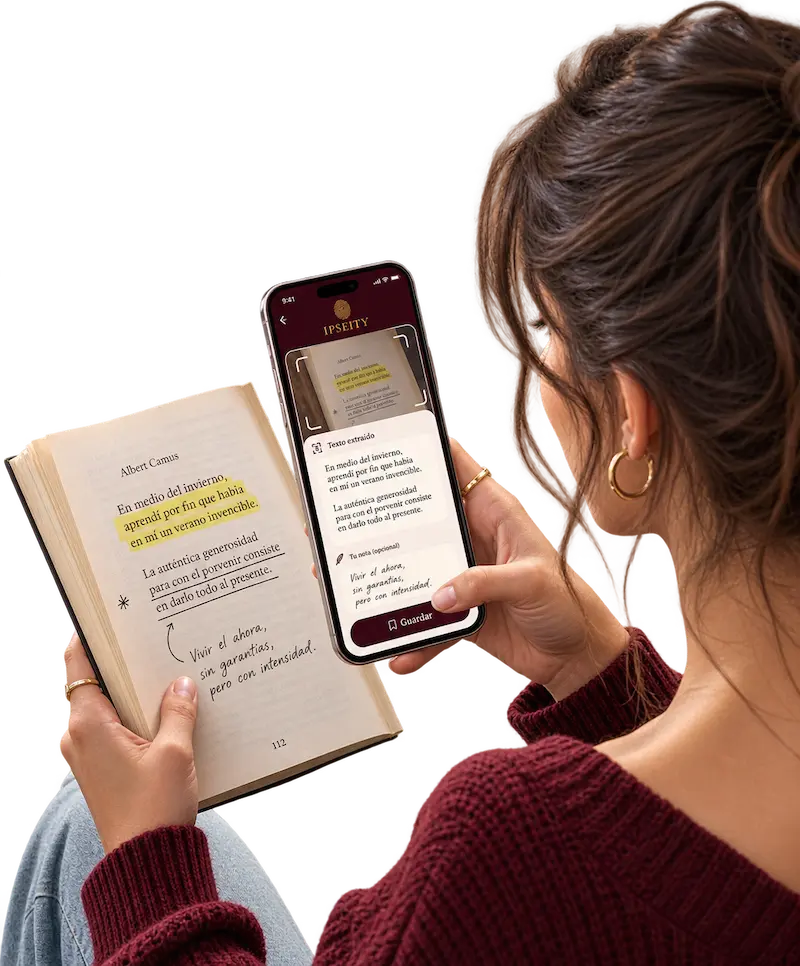 Escaneando una anotación de un libro con la app Ipseity